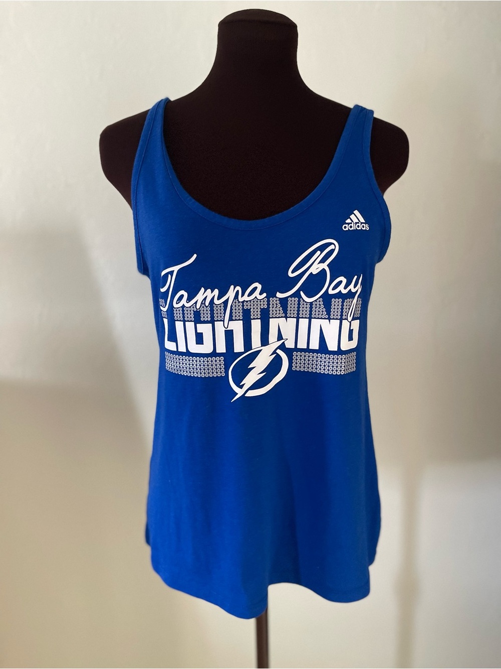 adidas Blue Tampa Bay Lightning Scoop Neck Tank medium